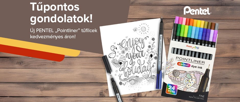 Új PENTEL Pointliner tűfilcek kedvezményes áron